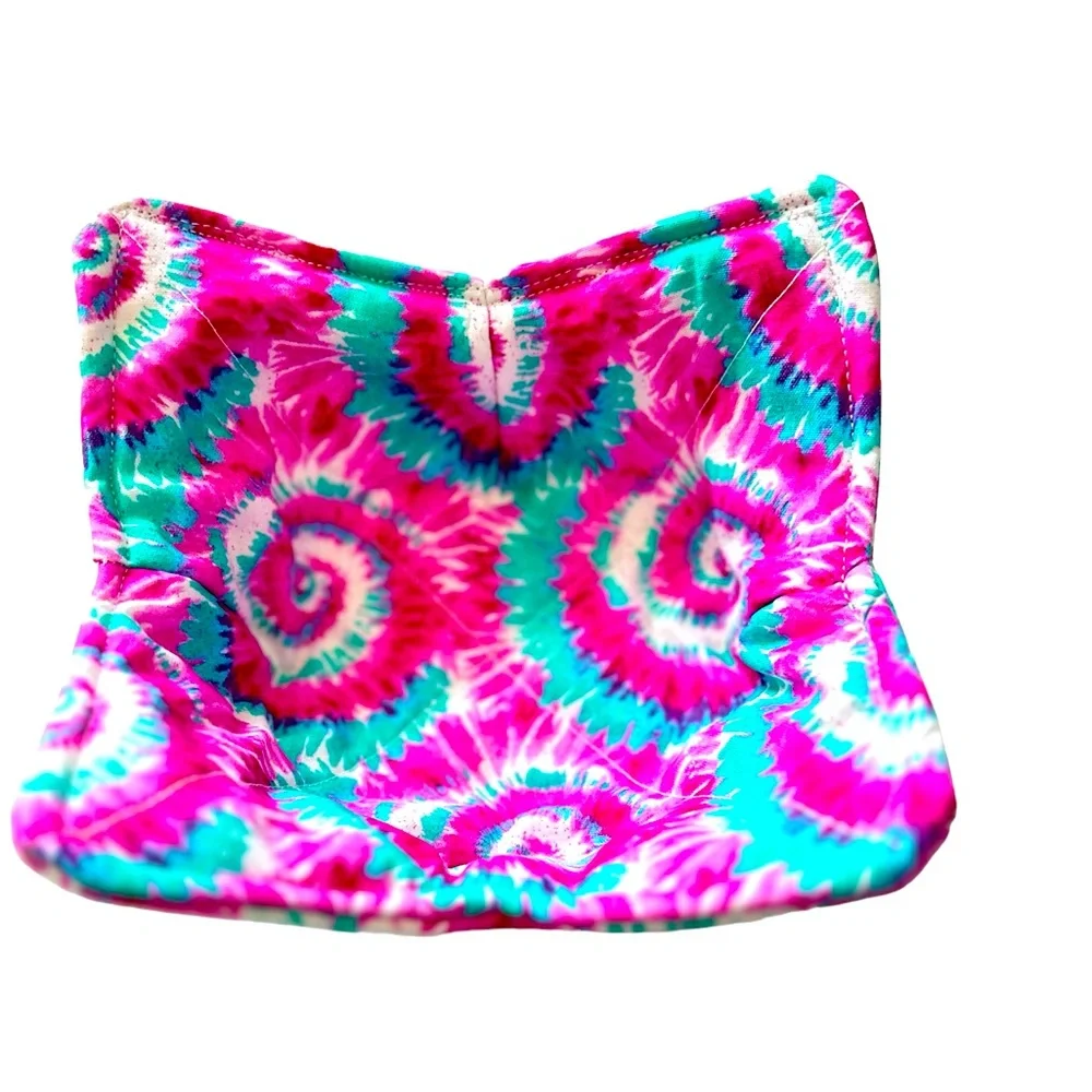 Hand Crafted Colorful Tie Dye Microwave Medium to Large Bowl Cozy Fabric Cotton